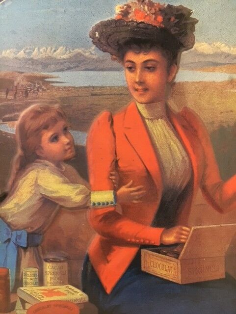 Lindt chocolate metal advertising plate