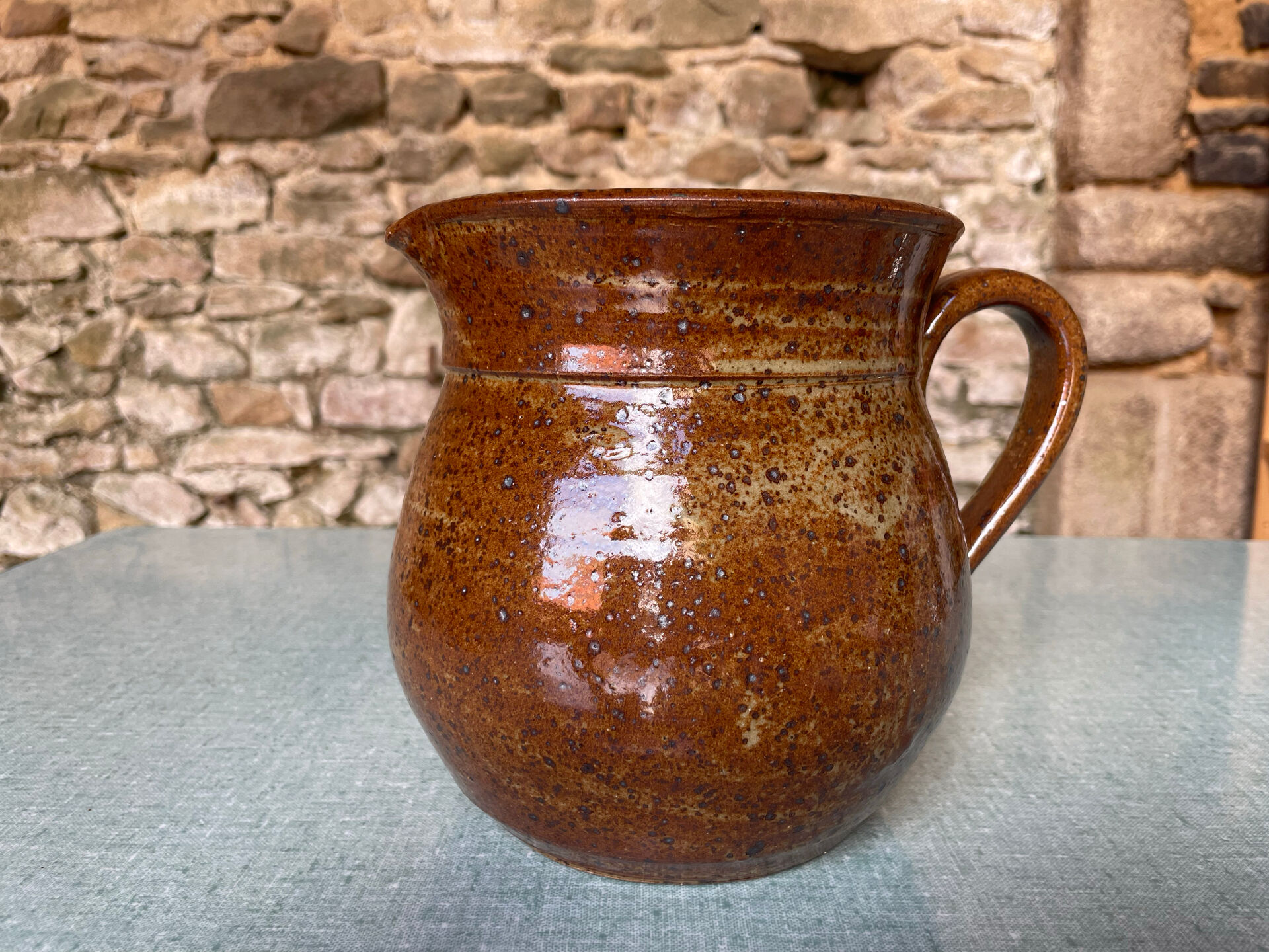 Glazed stoneware jug