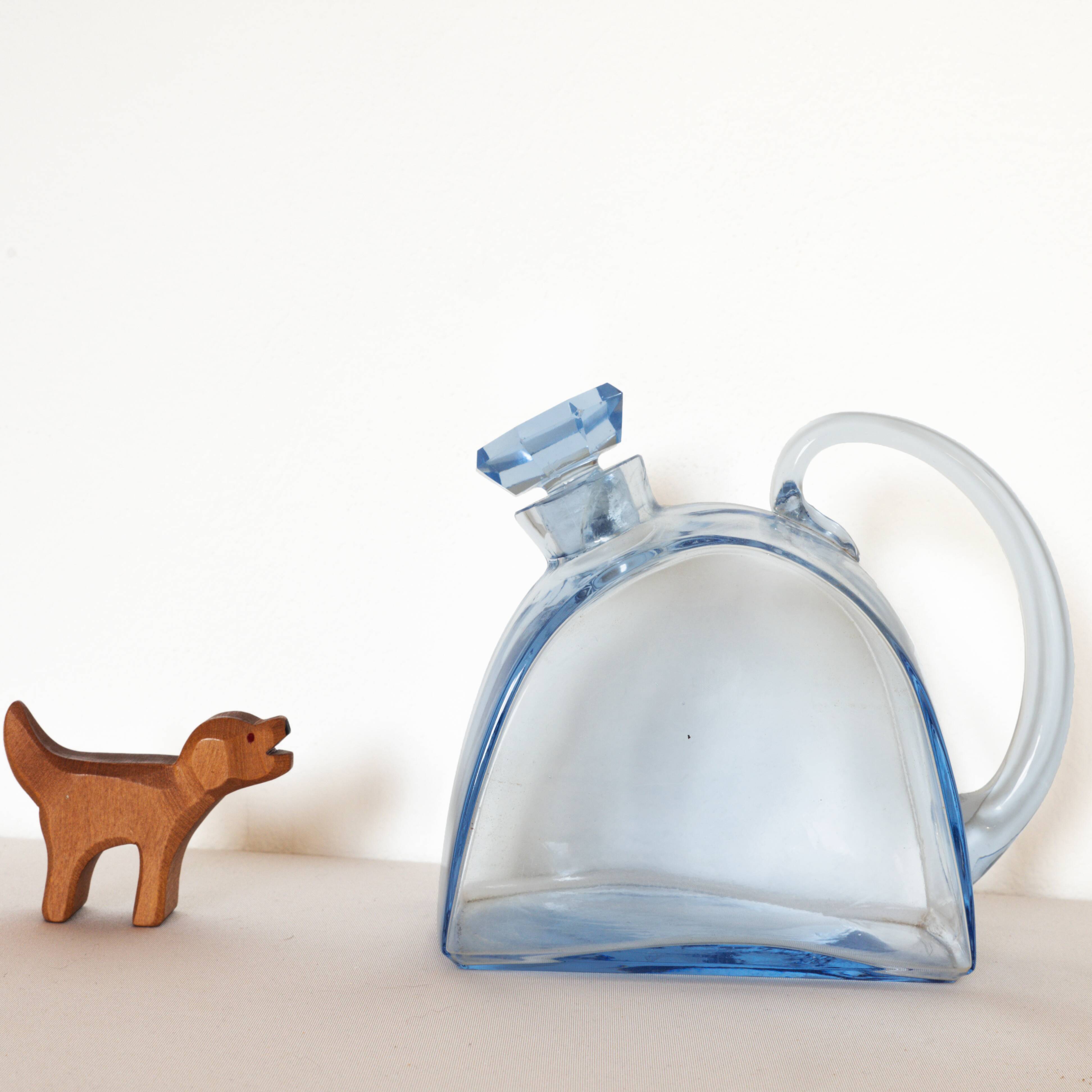 Blue art deco decan decanter