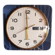 Square silent vintage wall pendulum clock "Romatic golden blue"