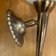 Arlus lunel wall torch light gold metal + white opaline mid-century