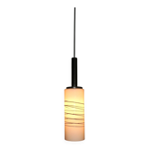 Italian opaline milk glass pendant with overlay, 1960s