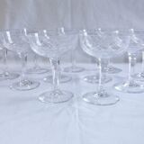 Service Champagne glass cut crystal lot of 11 stemmed glass