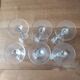 Set of 6 glasses with gold band decorations.