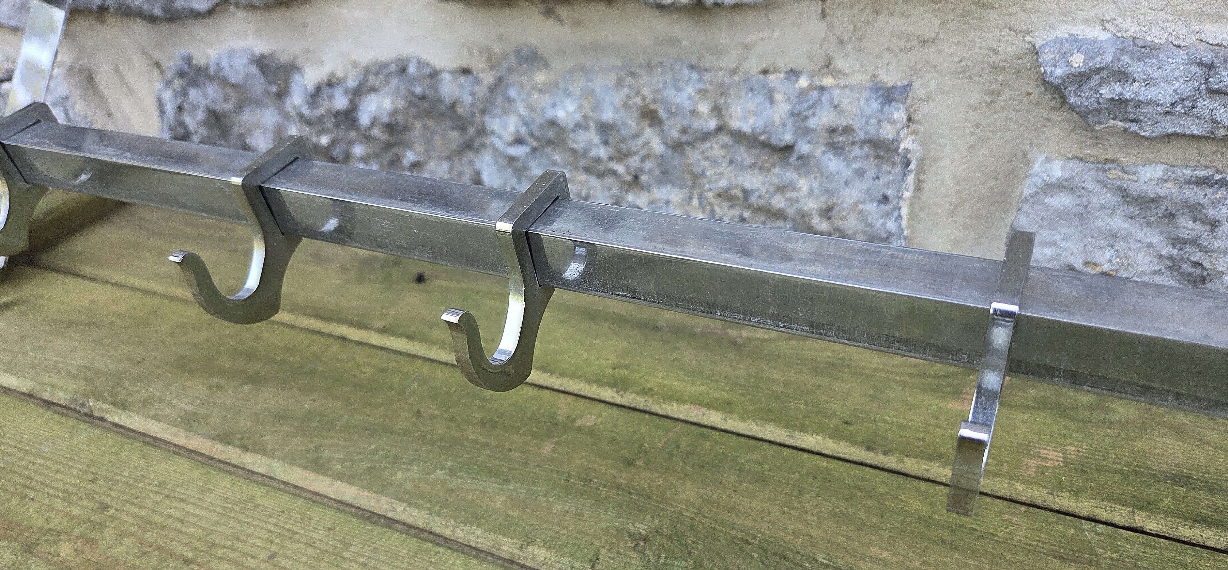 Chrome Art Deco wall coat rack