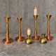 4 x Large / weighty postmodern candles / 1970s / two heights 60 - 70 cm / copper - brass
