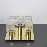 Large Murano Ice glass ceiling light by Kalmar, Austria, 1960s.