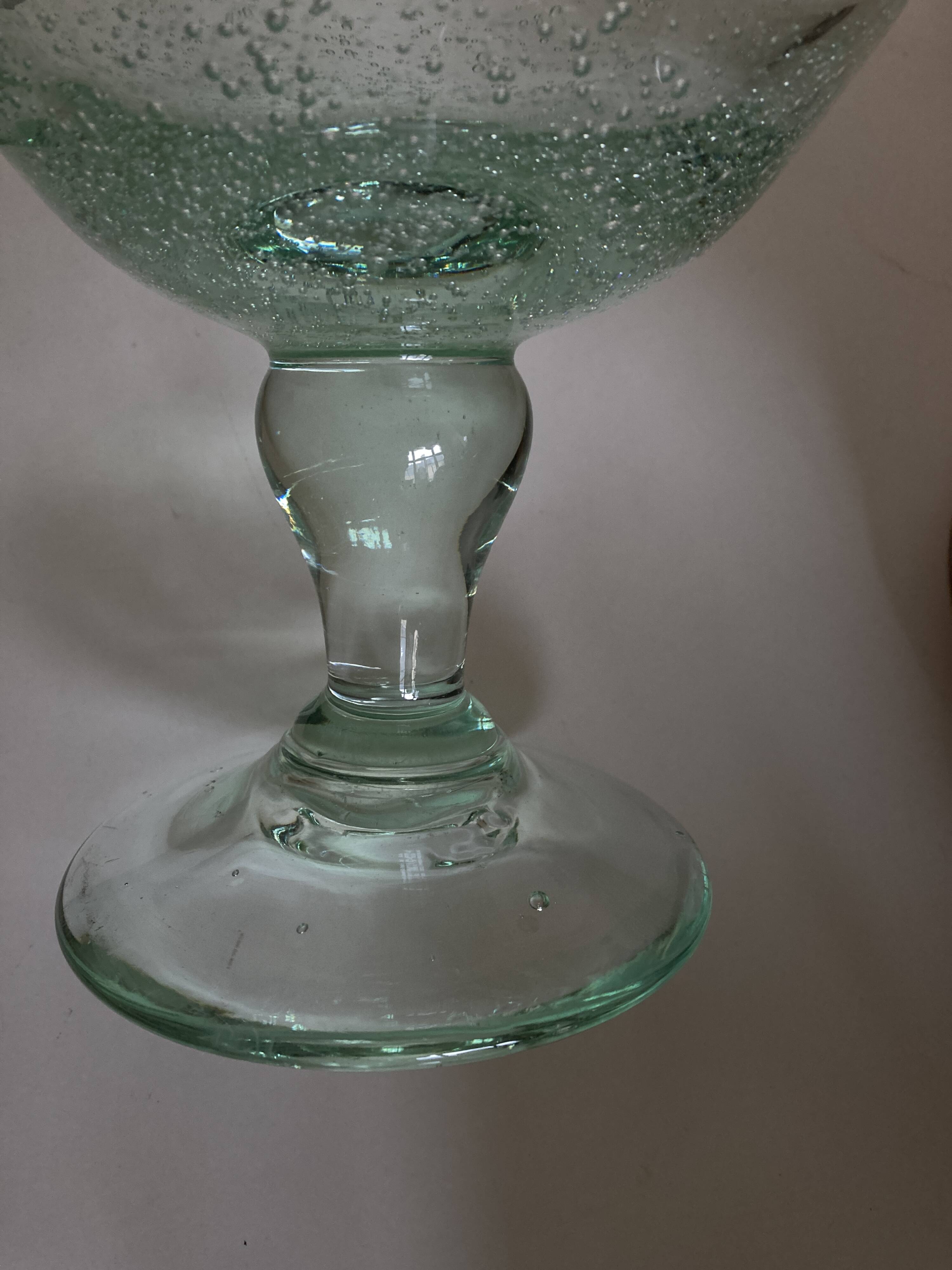 Biot centerpiece on a celadon XXL pedestal, 1960, signed