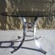 Dining table glass and chrome