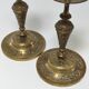 Pair of candle holders patinated bronze floral decoration early twentieth century