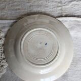 Antique hollow plate from Gien - Red and blue floral decoration