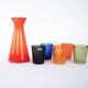Colourful set of glasses and carafe, Scherzer Bavaria, 1980s, made in Germa