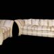 Sofa and armchair in colonial style with saber legs in resin, Italy, 1970s.