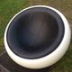 Armchair design egg pod ball chair iconik white and imitation black leather as it is.