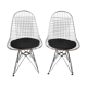Chaises design en métal chromé et assise en skai noir