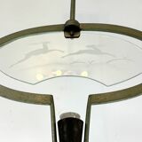 Pietro Chiesa, Art Deco chandelier in solid lacquered brass and glass. Italy 1930s