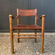 "Ibisco" armchair, wooden and leather Italy 1960