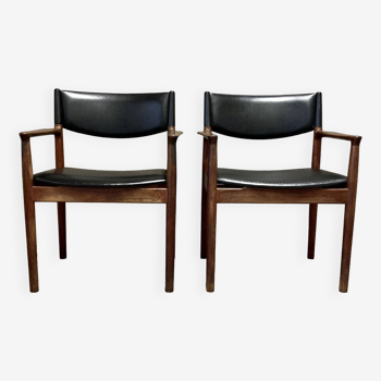 Duo de fauteuils design scandinave "Erik Worts", 1960
