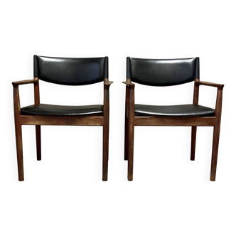 Duo de fauteuils design scandinave "Erik Worts", 1960