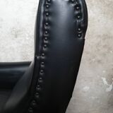 Fauteuil en cuir noir de luxe