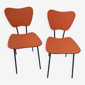 Pair of 60s chairs with skai covering