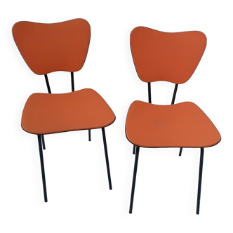 Pair of 60s chairs with skai covering
