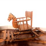 Cheval à bascule en bois vers 1950