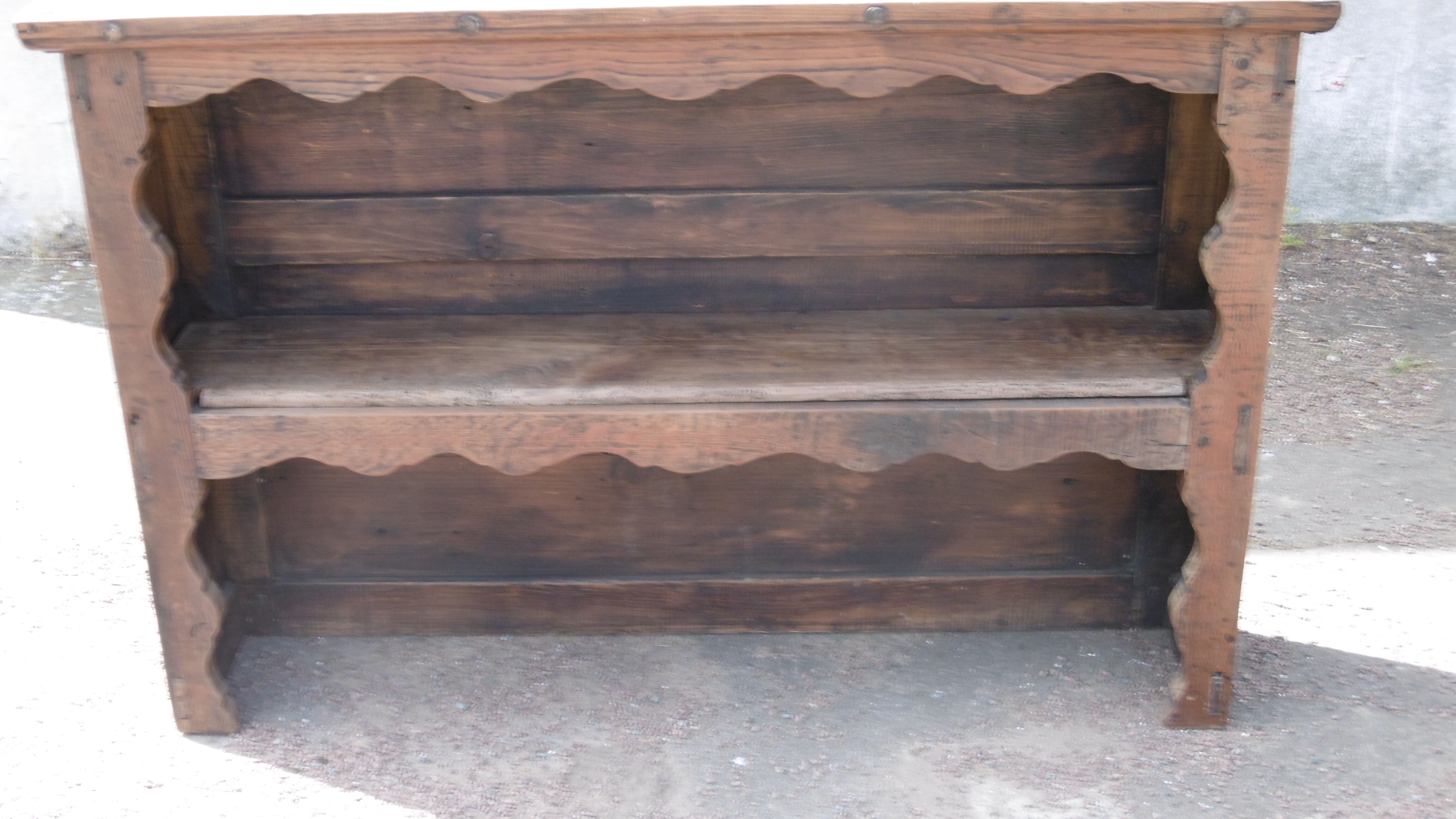 Top of solid wood rustic hutch