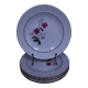6 flat plates in earthenware l'Amandinoise with floral decoration.