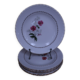 6 assiettes plates faïence l'Amandinoise Fleurettes décors floral