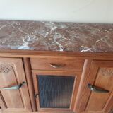 Sideboard oak 3 doors + top MARBLE