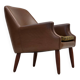 1970s, Danish armchair, artificial leather, teak wood legs.