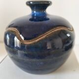 Midnight blue glazed stoneware box – workshop piece, signed