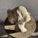 Beige plaster wall bust by Walter De Buck — figurative expressionist female head, wall-mounted