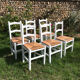 6 chaises blanches en bois assises paillées