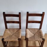 Pair vintage straw chairs