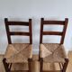 Paire chaises paille vintage
