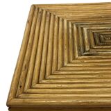 Vintage Rattan Column Planter Bamboo Bohemian Pillar '70s Rattan Mcguire