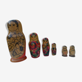 Ensemble de 6 poupées russes vintage