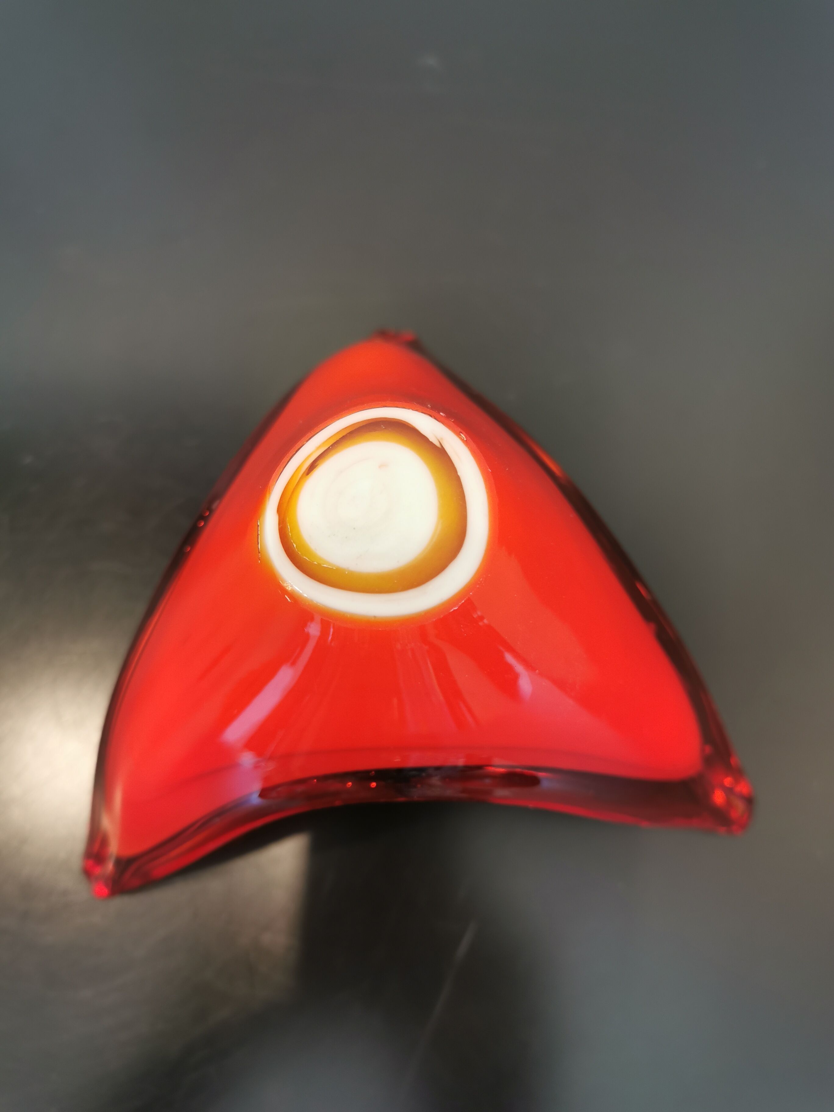 Spanish opaline red glass cup