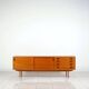 Swedish teak sideboard with leather handles
