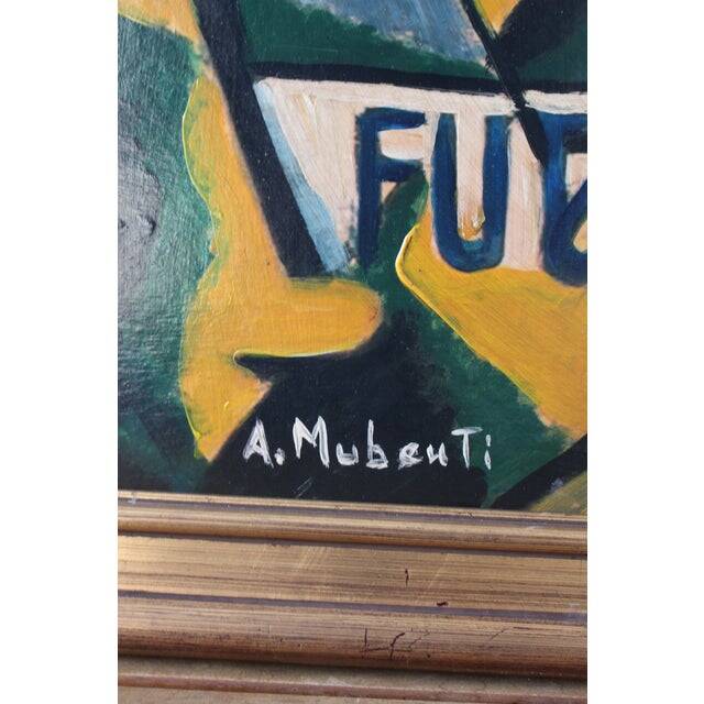 Mid 20th Century Cubist Portrait of Female Mixed-Media Painting