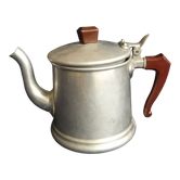 Aluminum coffee maker (3/4l) and handles in red bakelite circa 1950
