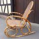Rocking-chair en rotin et cannage vintage