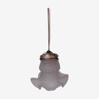 Suspension tulipe verre opaline