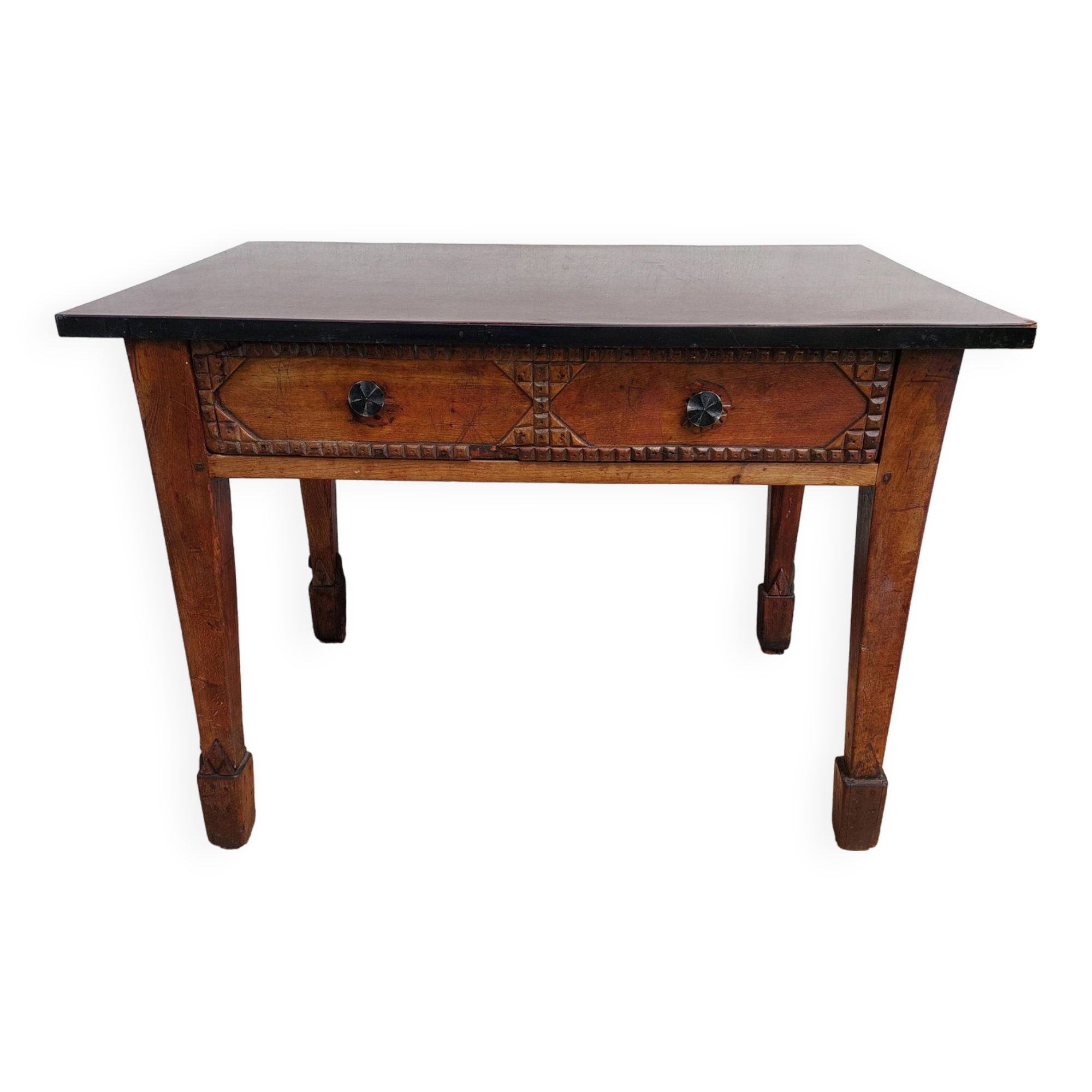 wooden table, kitchen or office, brutalist