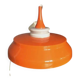 Space Age pendant lamp, orange and white, plastic, 1960s-70s