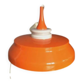 Space Age pendant lamp, orange and white, plastic, 1960s-70s