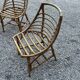 4 chaises boules en rotin vintage