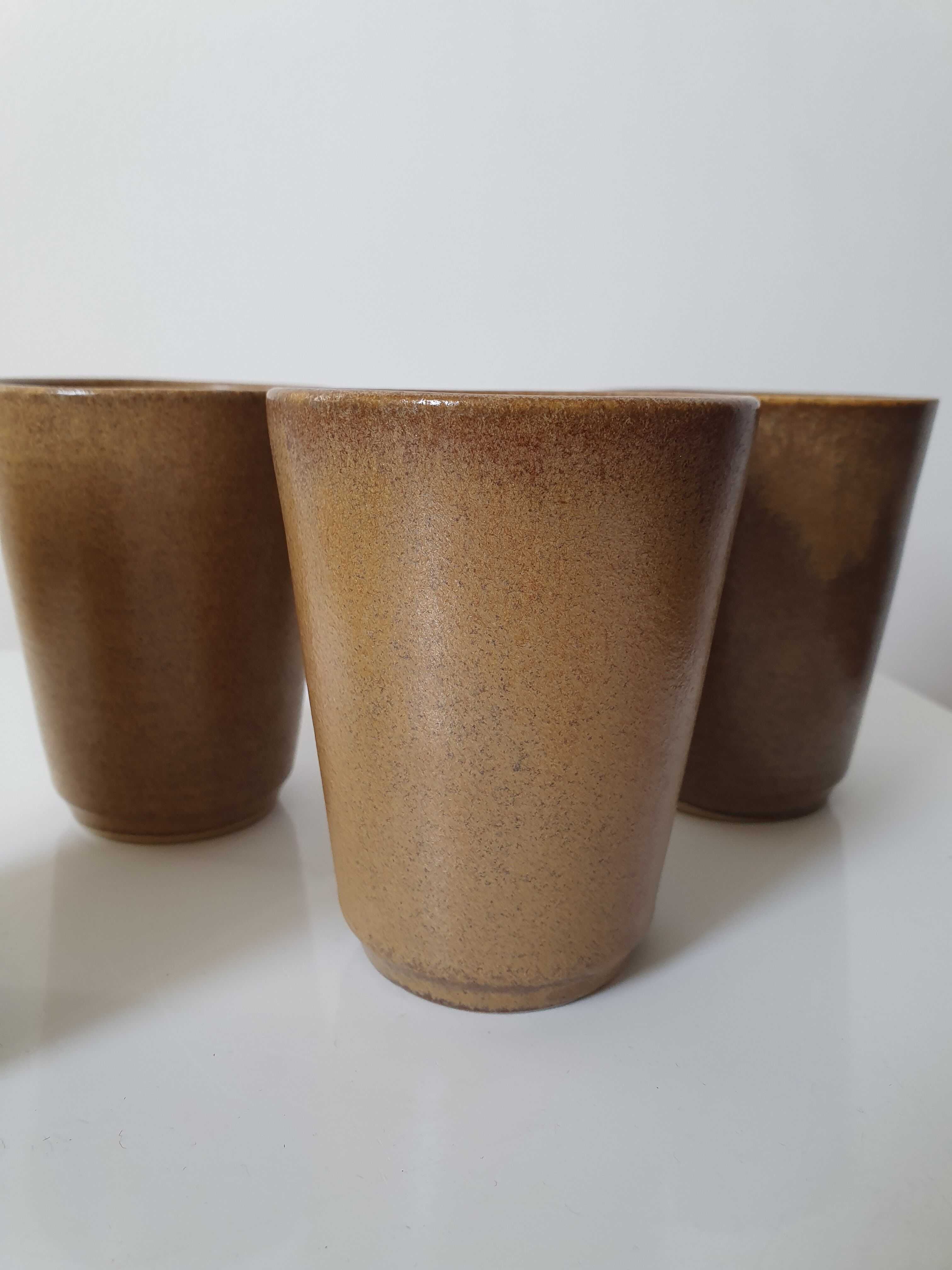 4 Digoin sandstone coffee cups